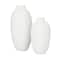 White Stoneware Modern Vase, Set of 2" 16", 12"